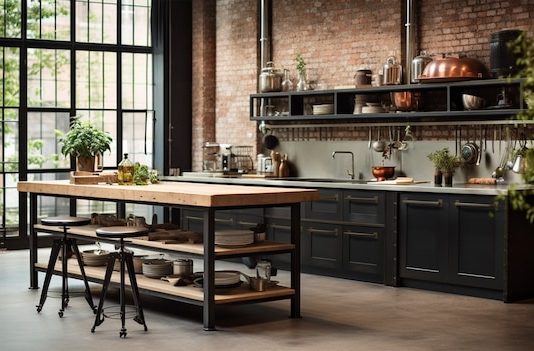 Выбор мебели для кухни в стиле лофт