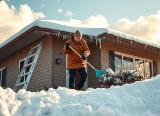 Чистка снега с крыши: как безопасно очистить крышу дома от снега и льда
