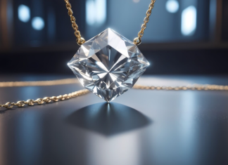 Колье-невидимки из белого золота с плавающим бриллиантом: манифест элегантного минимализма